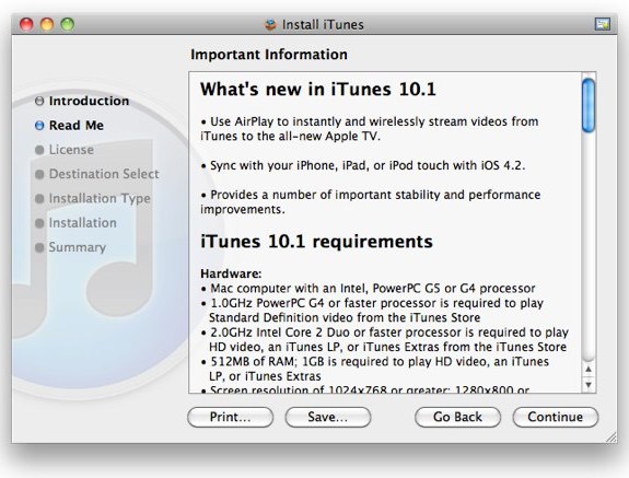 iTUnes 10.1 airplay ios 4.2