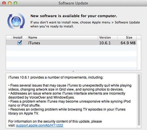 iTunes 10.6.1