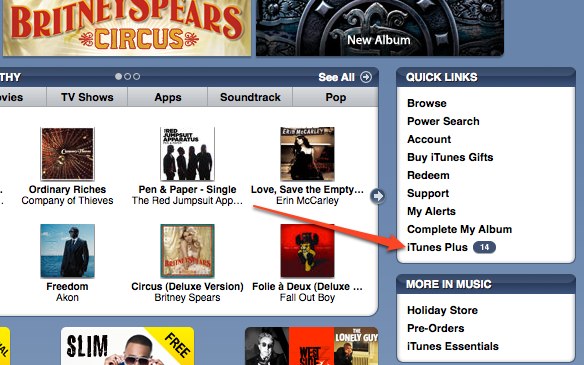 iTunes Plus upgrade