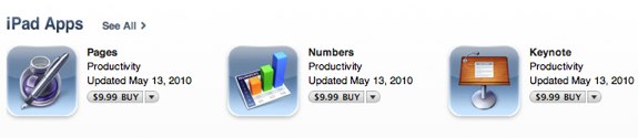 iWork iPad Pages Numbers Keynote 1.1