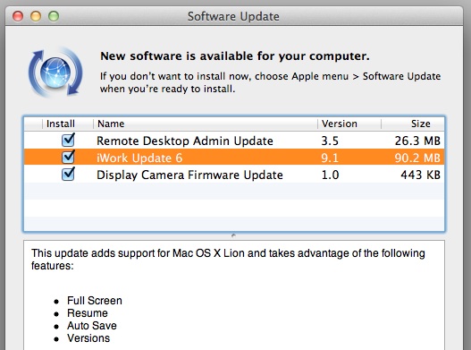 iWork Lion update 6