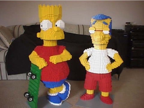 Bart Milhouse Lego Statue