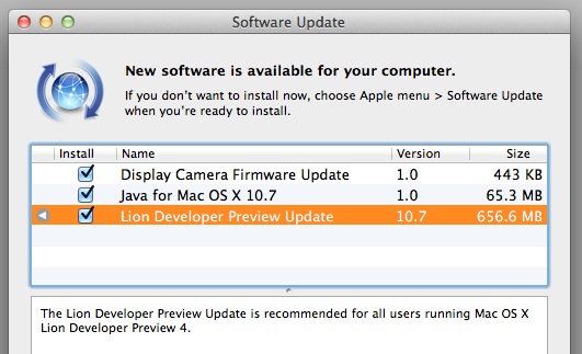 Lion Developer Preview 4 update