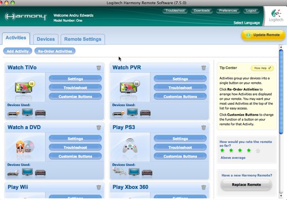 Logitech Harmony Remote Software 7.5 released for OS X | Gear Live
