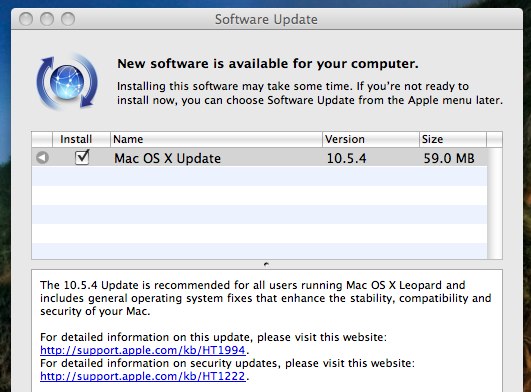 Mac OS X 10.5.4