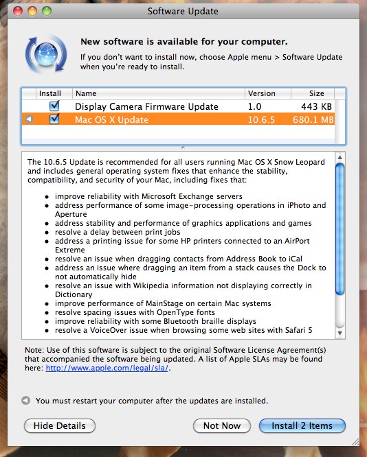 mac os x 10.6.5