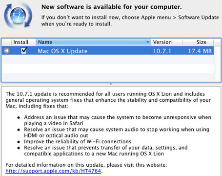 Mac OS X 10.7.1