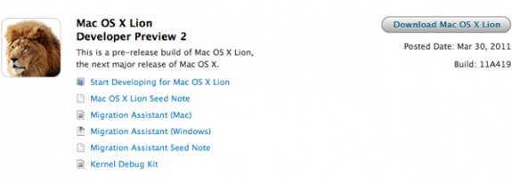 Mac OS X Lion Developer Preview 2