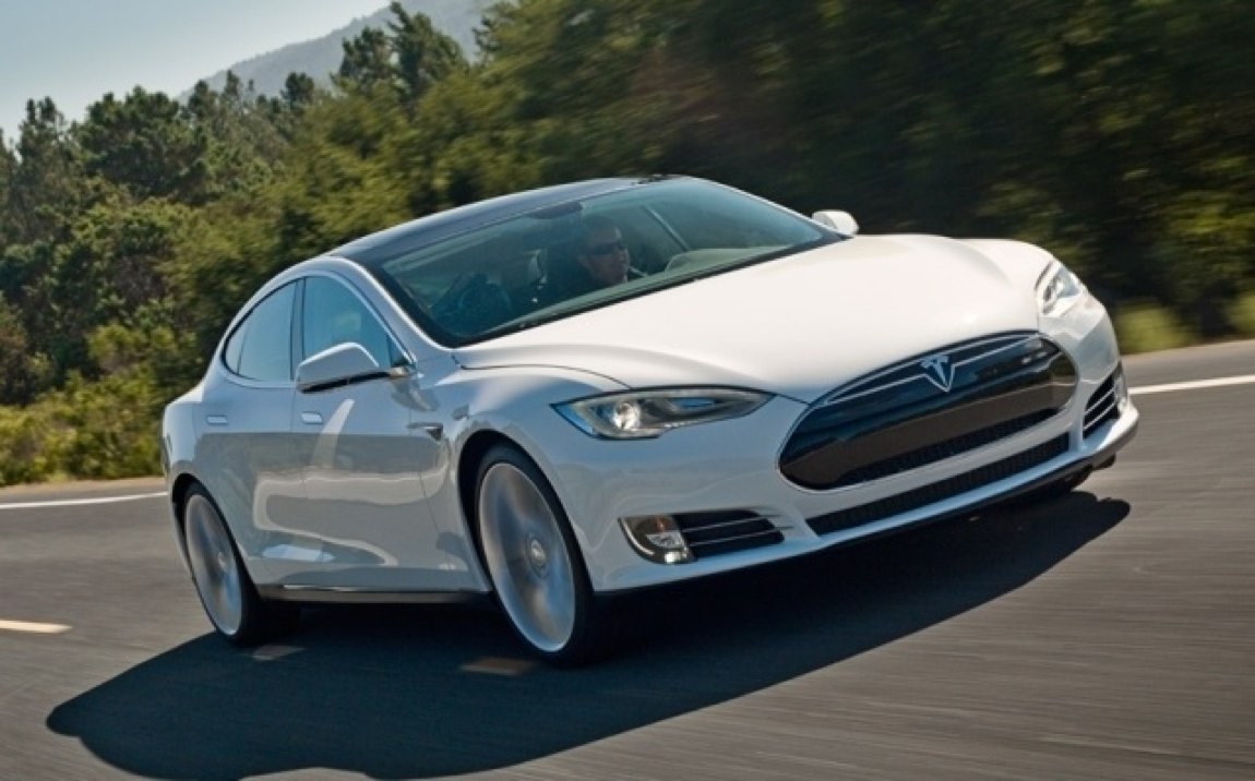 Tesla Model S driving