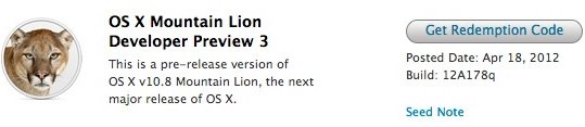 Mountain Lion Developer Preview 3