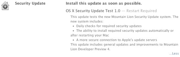 Mountain Lion Security Update