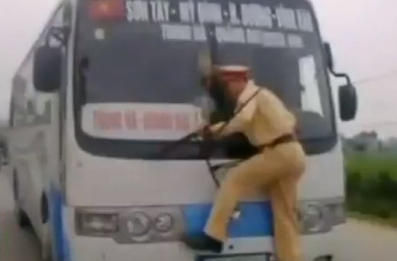 Vietnamese police bus driver