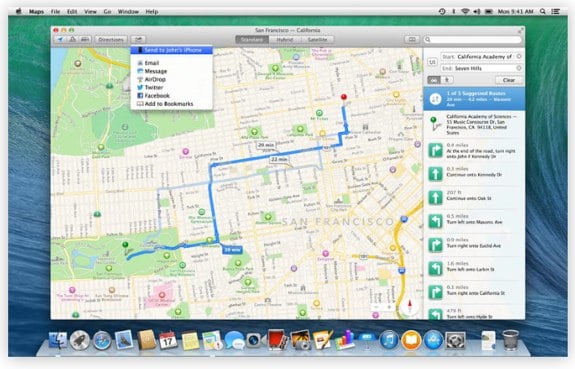 Apple OS X Mavericks Maps