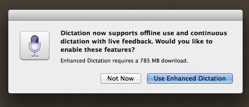 OS X Mavericks dictation