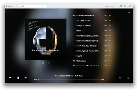Rdio Now Playing redesign