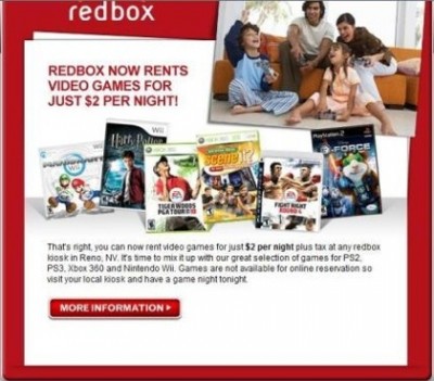 Redbox offering video games