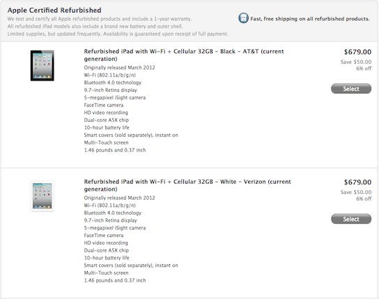 Refurbished new iPad 3