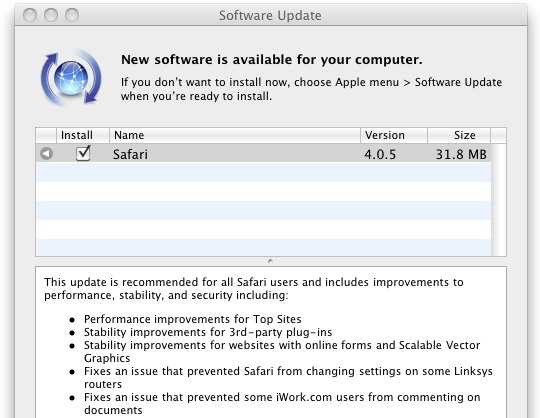 Safari 4.0.5