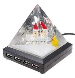 Crystal Pyramid Santa USB Hub