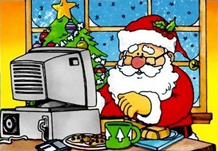 Santa on Computer