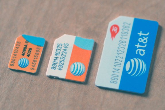 SIM, micro SIM, and nano SIM