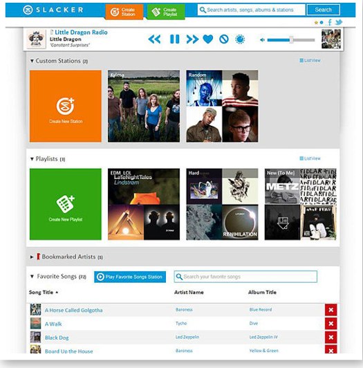 Slacker Radio redesign