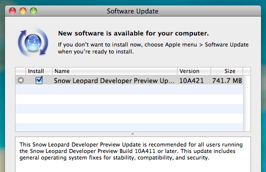 Mac OS X Snow Leopard 10a421