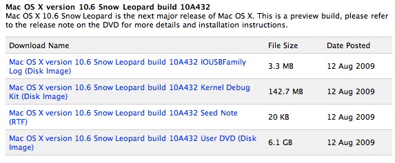 Mac Os X Snow Leopard 10A432