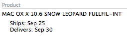 Snow Leopard Ship Date