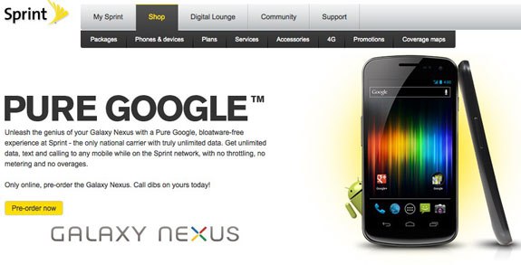 Sprint Samsung galaxy nexus