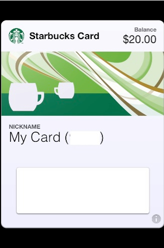 Starbucks Passbook card