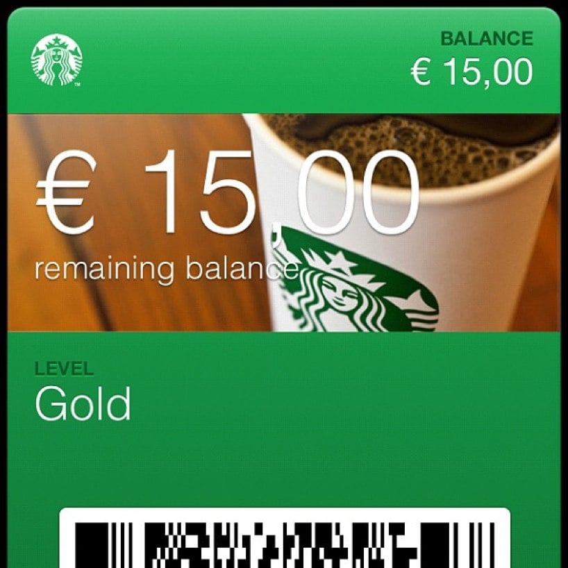 Starbucks Passbook app