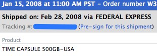 Apple Time Capsule shipping