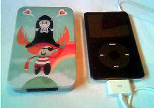 tinBot next to iPod