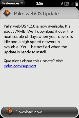 Palm webOS 1.2