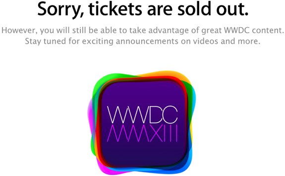 WWDC 2013 sold out
