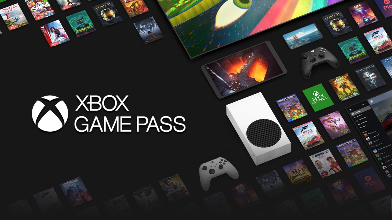 Xbox Game Pass branding over an Xbox controller