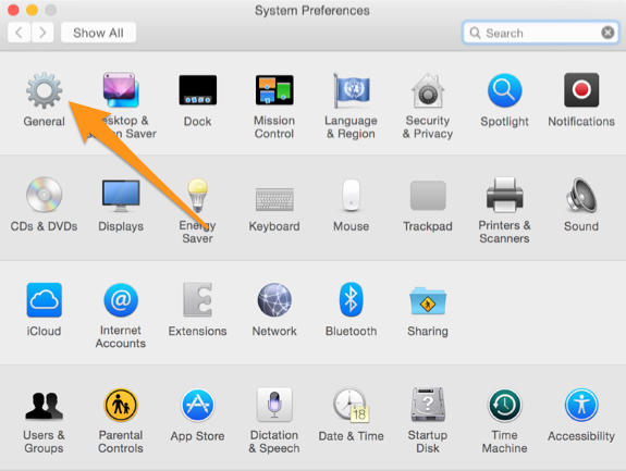 OS X Yosemite preferences