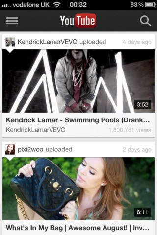 YouTube iOS app