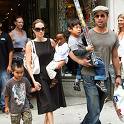 The Clan: Angelina Jolie (pregnant), Brad Pitt and children Pax, Zahara, Maddox