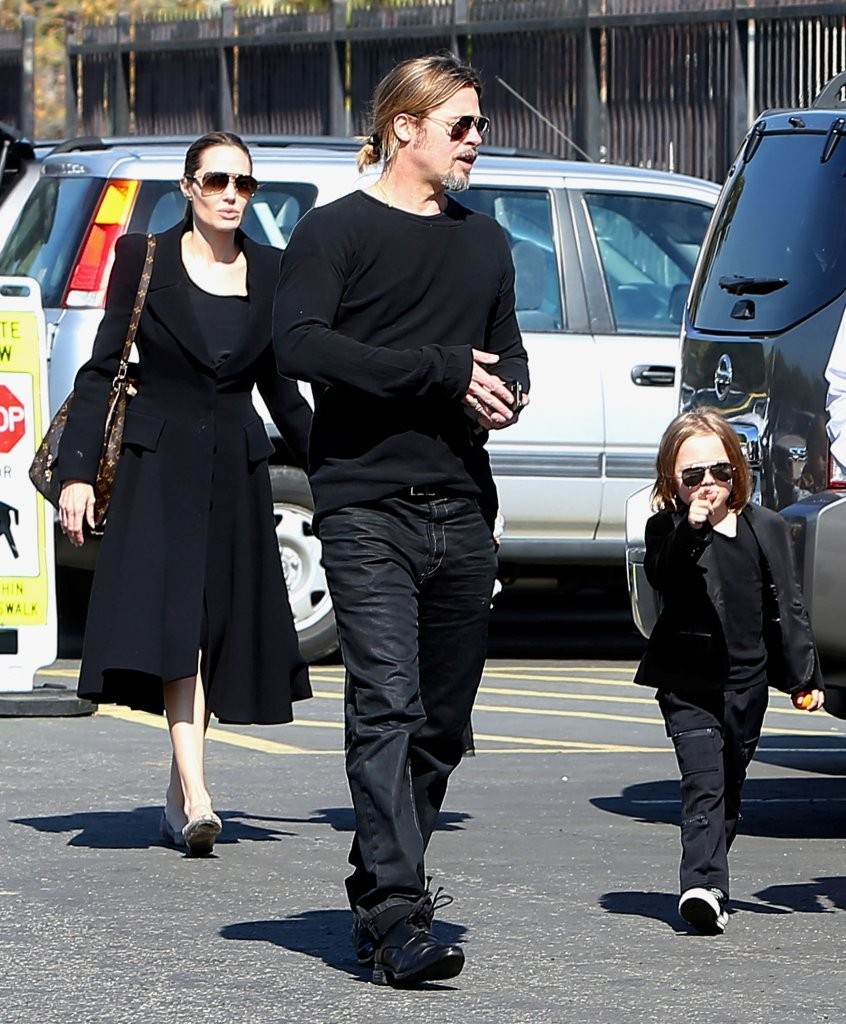 Angelina Jolie and Brad Pitt with their son