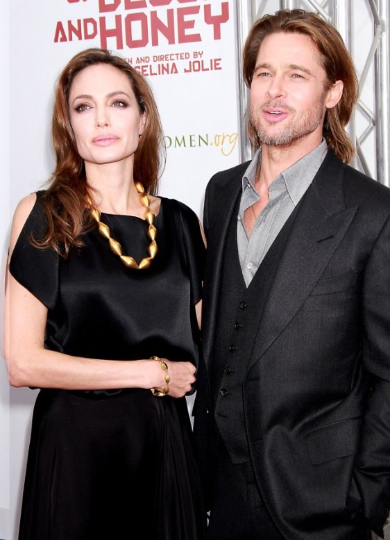 Angelina Jolie and Brad Pitt at the premiere of her film