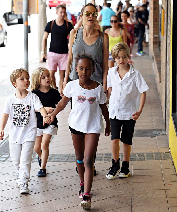 Angelina Jolie and her kids