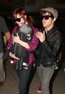 Ashlee Simpson-Wentz and husband Pete with son Bronx