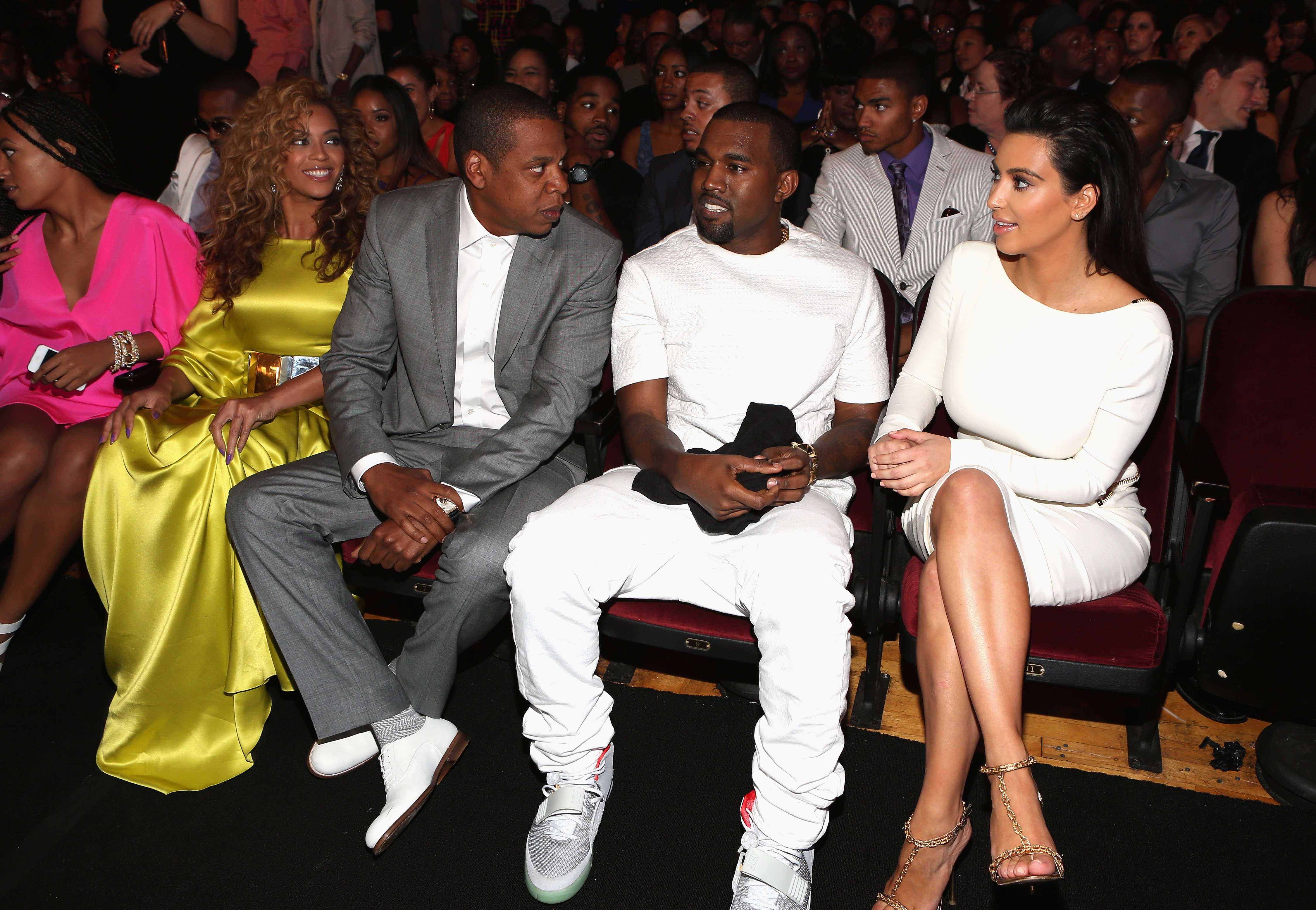 Beyonce and Jay Z with Kanye West and Kim Kardashian