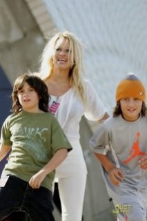 Pam Anderson and her sons