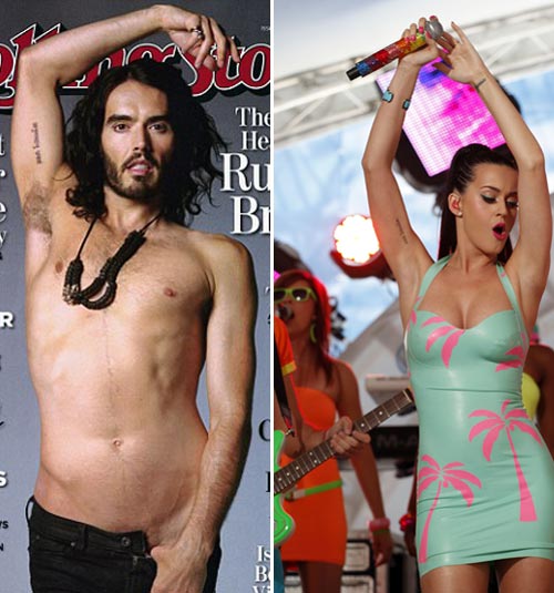 Russell Brand and Katy Perry tattoos