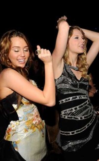 Taylor Swift and fellow teenage popstar Miley Cyrus