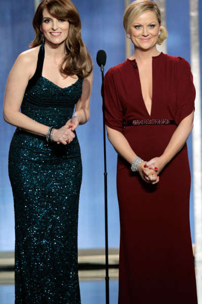 Tina Fey and Amy Poehler hosting the Golden Globes