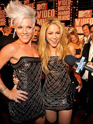 Pink and Shakira at the VMAs